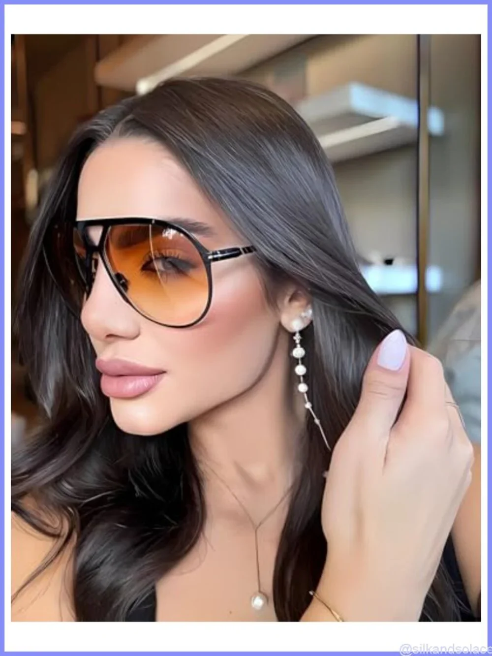 Retro Aviator Sunglasses Oversized Lightweight Square UV Protection